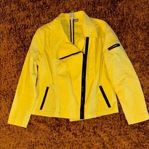 Vibrant Yellow Utility Jacket with Black Accents